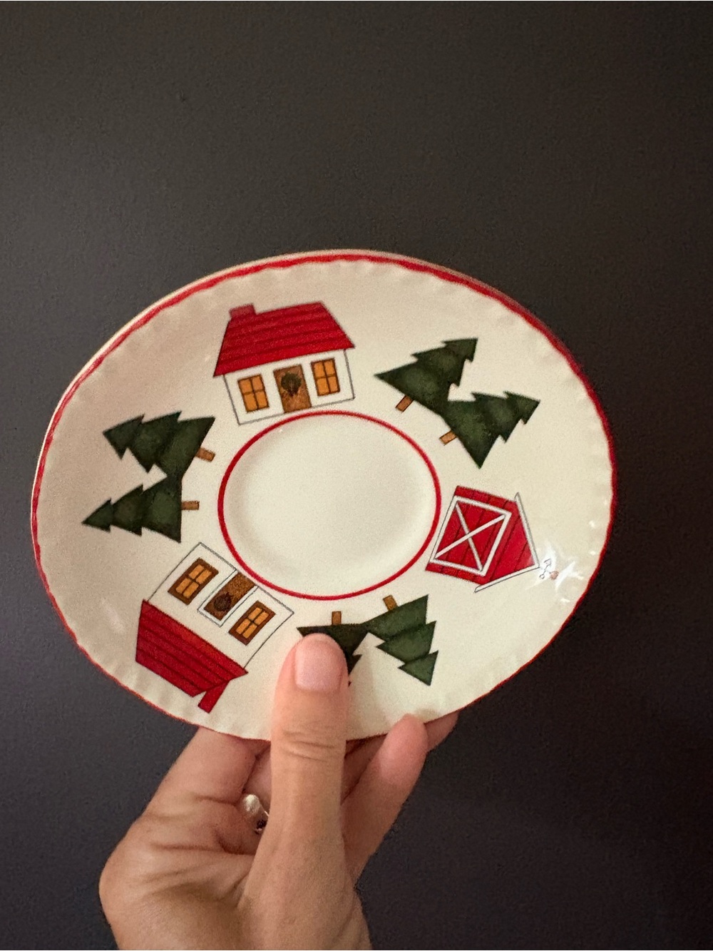 Vintage Mason's Christmas Village Saucer Replacement saucer Ironstone England